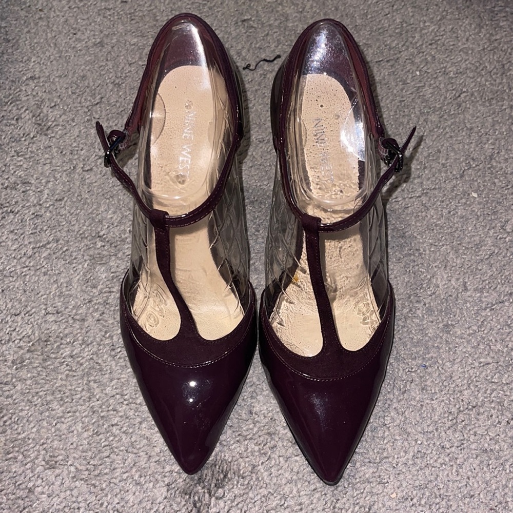 Nine West Tatumo Burgundy Heel 8.5M